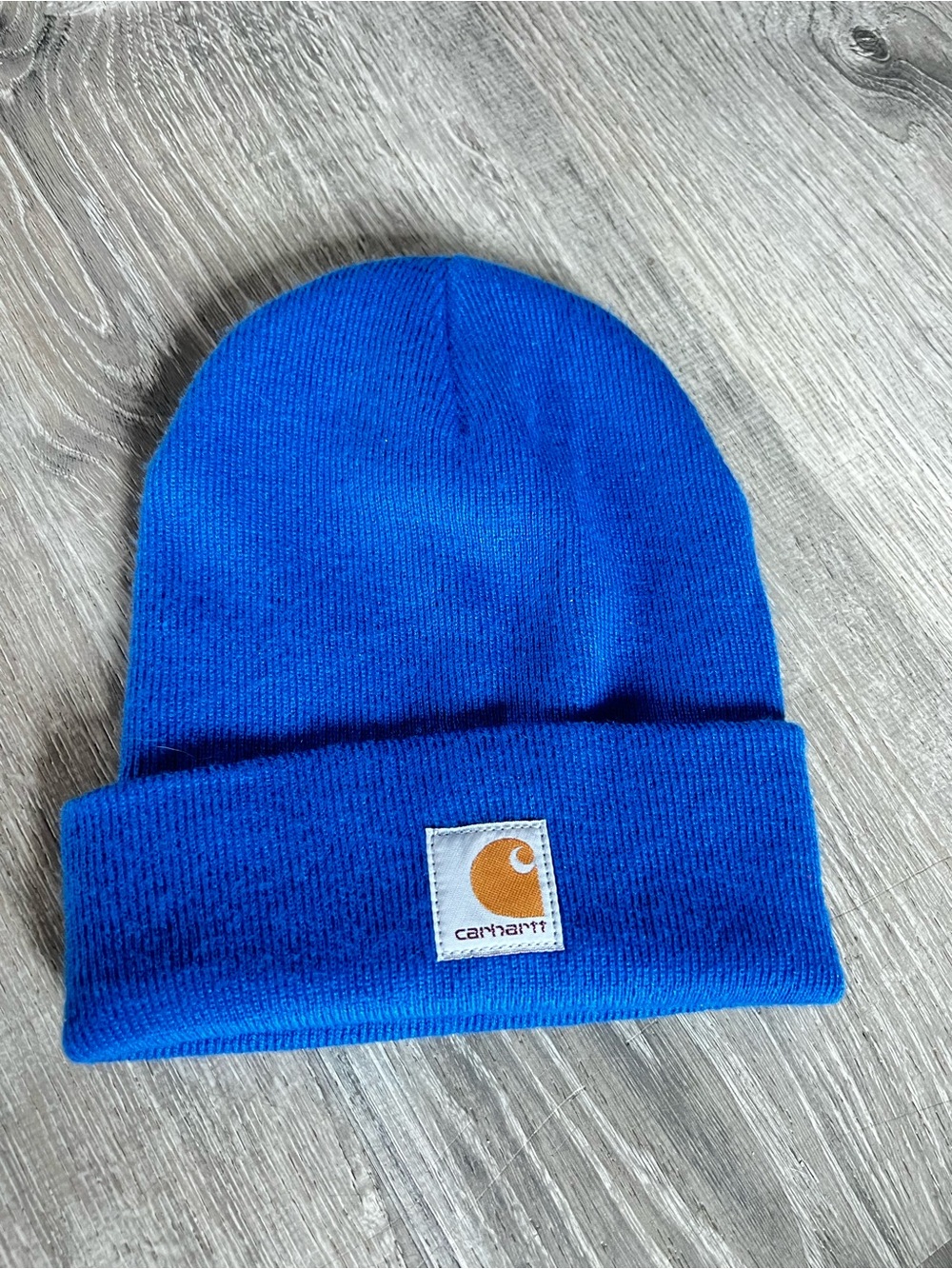 Carhartt Cuffed Beanie in Bright Blue with Logo Patch